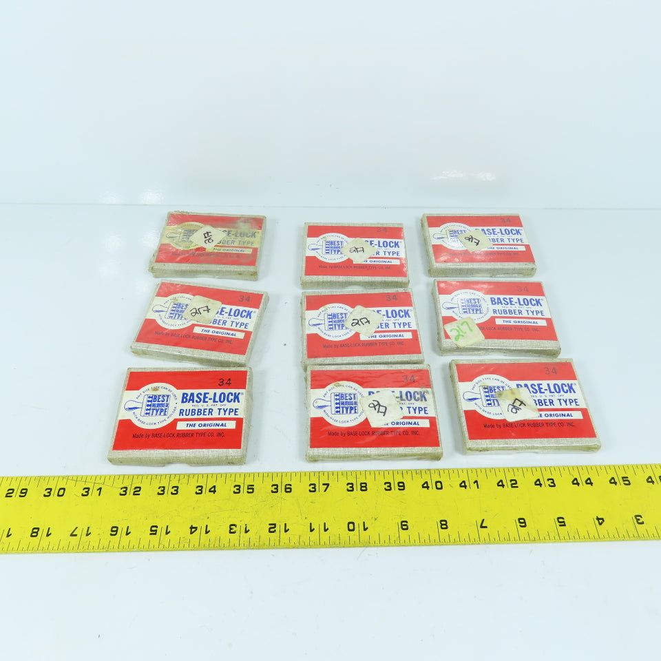 Base-Lock No. 34 F-13 Rubber Type Figure Font Stamps Lot Of 9