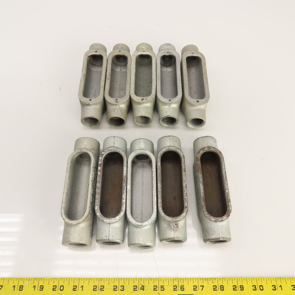OZ Gedney 3/4" LB Straight Conduit Body 6.9 Cu In (No Cover) Lot Of 10