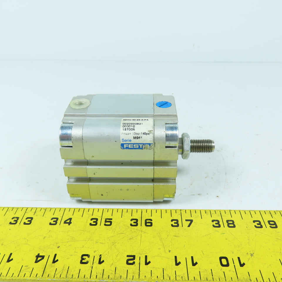 Festo AEVU-40-25-A-PA Spring Return Pneumatic Air Cylinder 40mm Bore 25mm Stroke