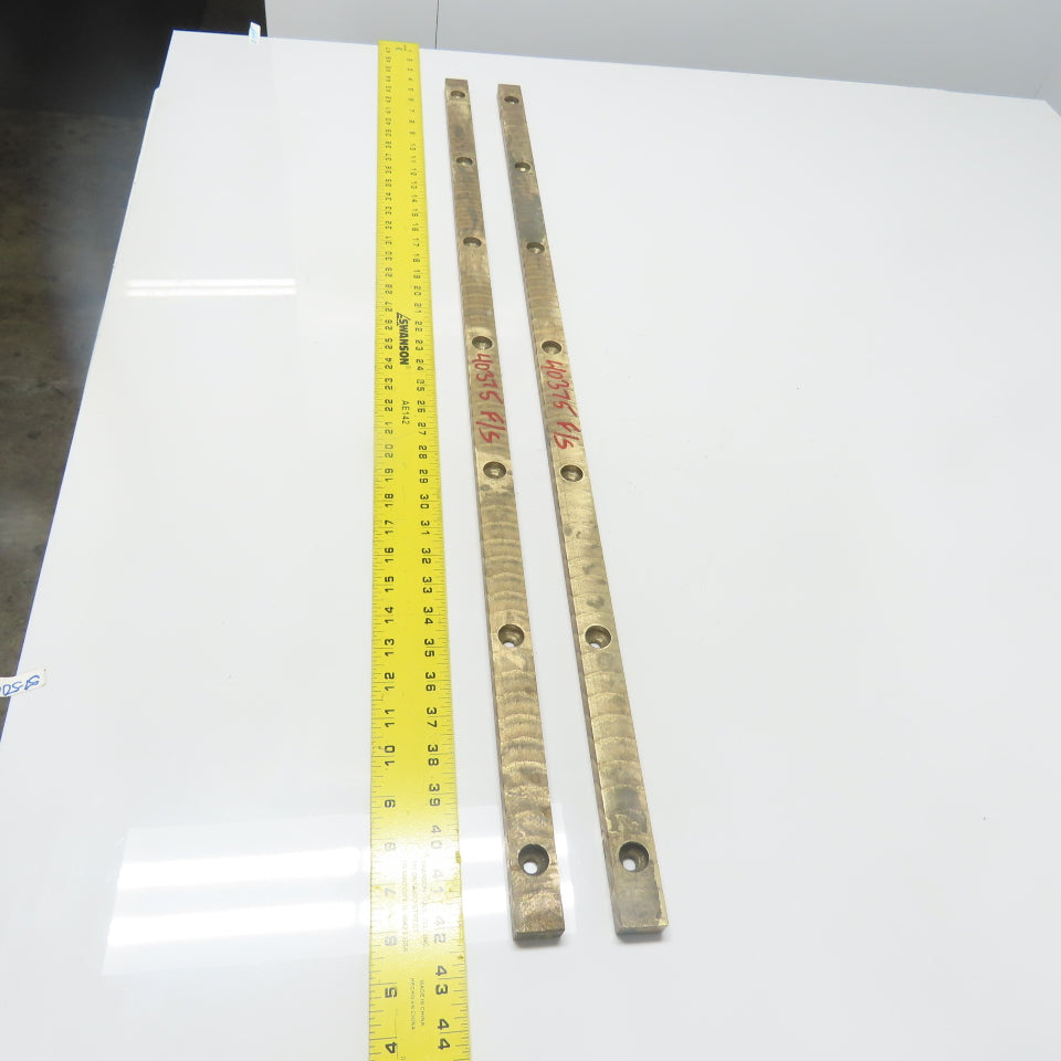 Brass Coated Steel Bar 38" x 1" x 0.6" 7-Bolt Hole Lot Of 2