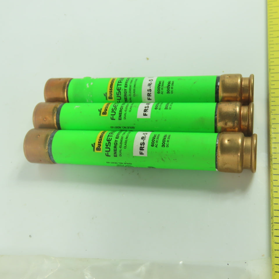 Bussmann Fuseton FRS-R-50 Energy Efficient 50A Time Delay Fuses 600VAC Lot Of 3