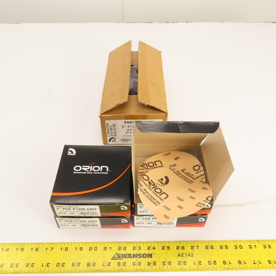 Orion USC 091121 5" PSA Abrasive Discs P1200 Grit Lot Of 160