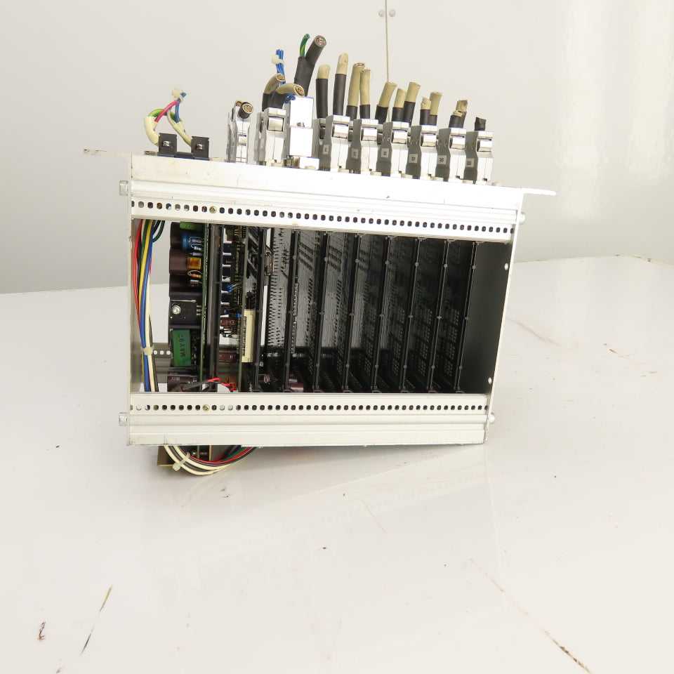 Fuji 10-Slot PLC Base Chassis W/ 6 I/O, FCS4 CPU, & FCS4 2SRV, FCS4 PWR