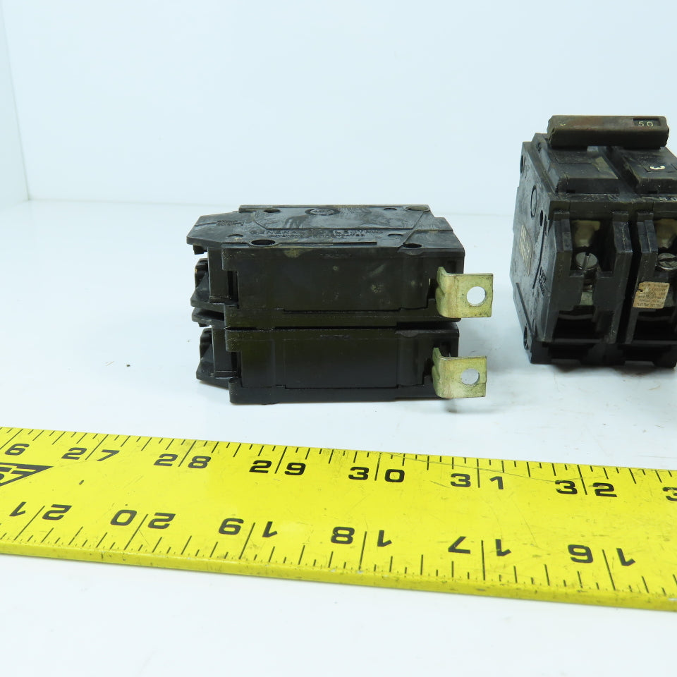 General Electric TQB2150 50A 2-Pole Bolt-On Circuit Breakers Lot Of 7