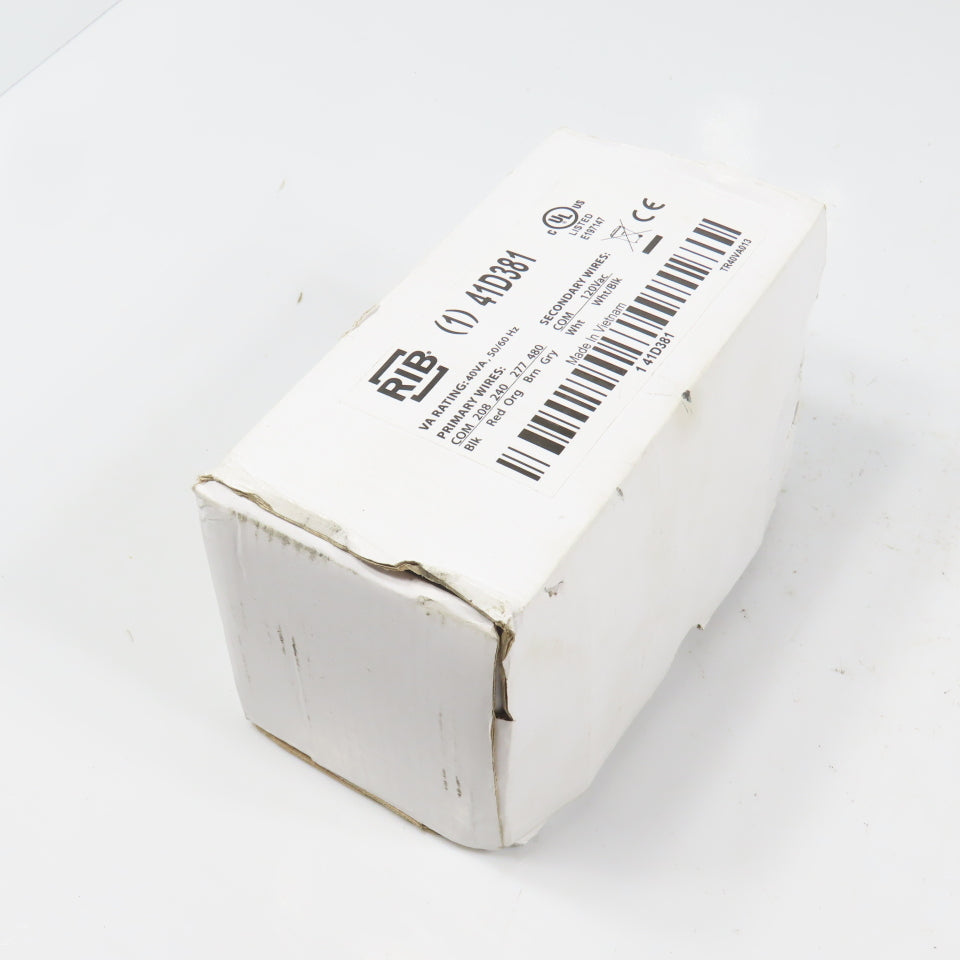 RIB 41D381 TR40VA013 40VA Control Transformer Pri 208-240-2770-480V Sec 120V 1PH
