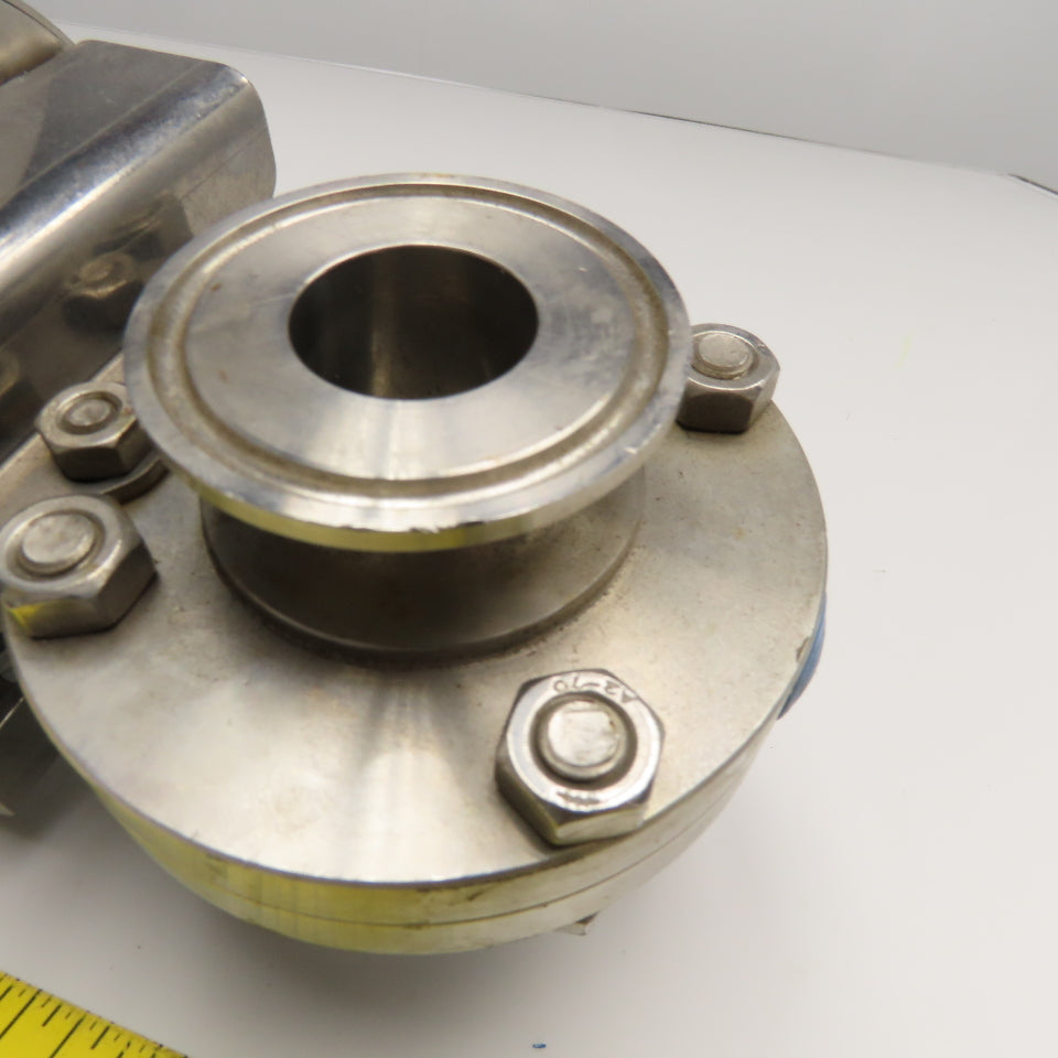 1" Tri Clamp Style Stainless Steel Sanitary Valve W/ Air Spring Actuator