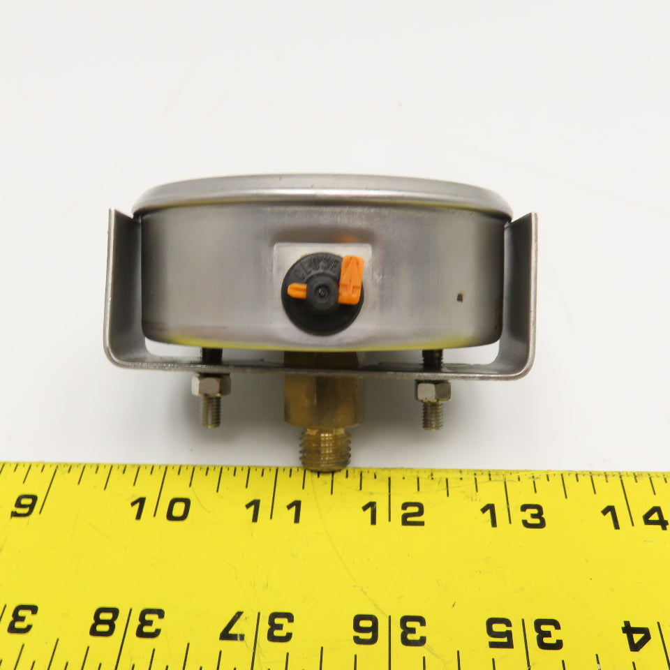 Wika EN-837-1 0-4 Bar Oil Filled Pressure Gauge Stainless Steel 3"