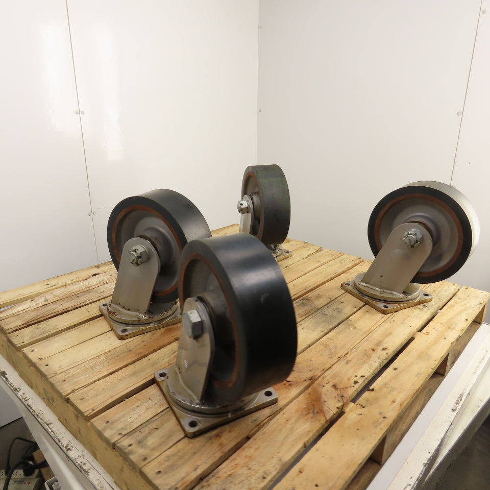 Hamilton 080105 4" x 12" Duralast Polyurethane on Cast Iron Swivel Casters Set/4