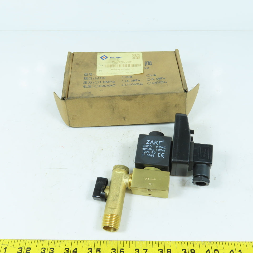 Filme 37995891 Automatic Timed Drain Valve Kit 1/2" 110VAC New