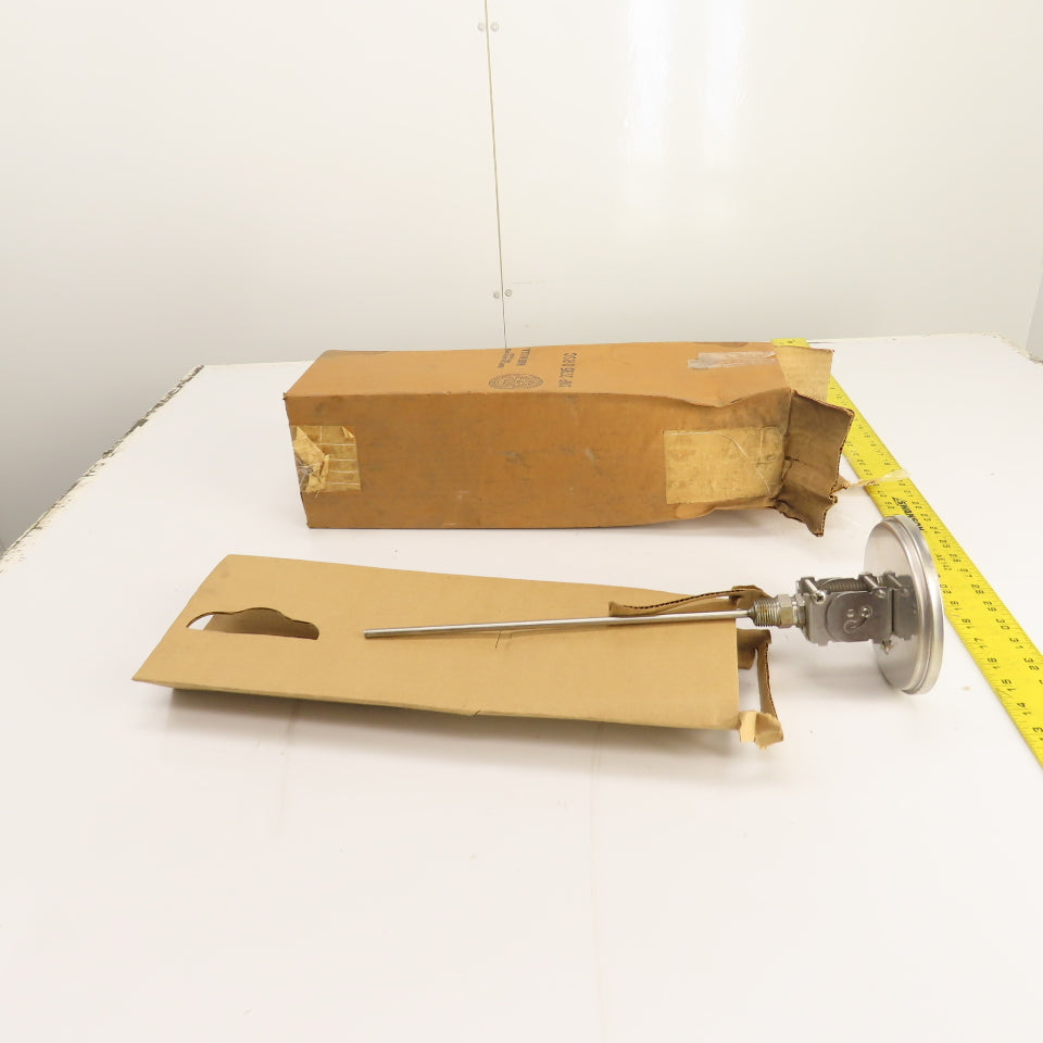 Ashcroft 4.5" Face x 1/2" NPT Mount Temperature Gauge 11" Probe 0-250°F 0-120°C