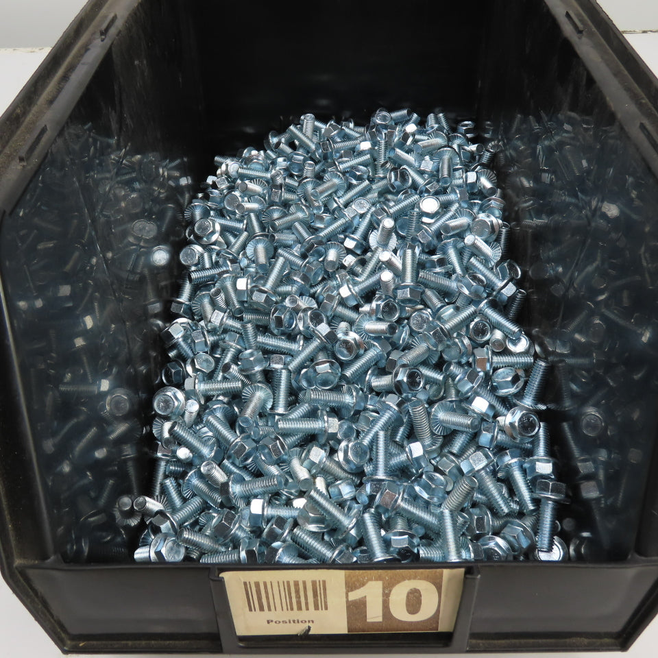 3/8"-16 x 1" Full Thread Zinc Steel Serrated Hex Cap Flange Bolt 56# Lot Of 170