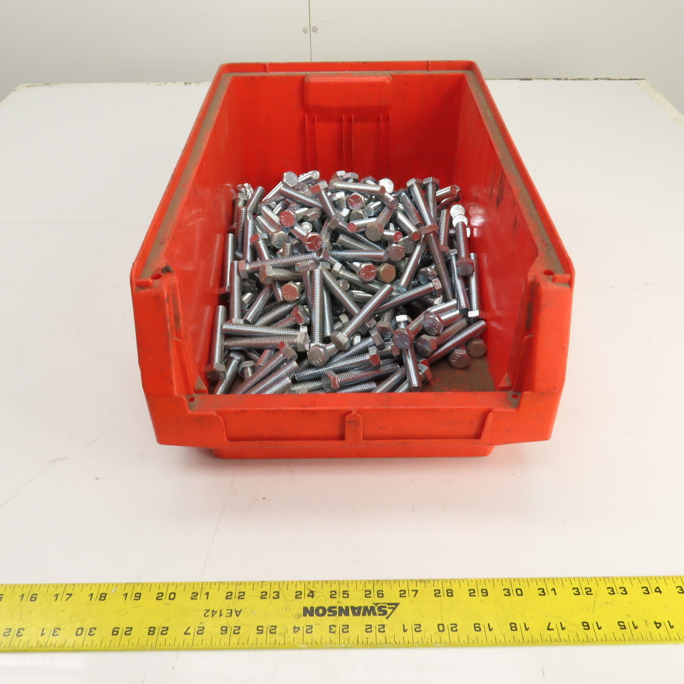 1/2"-13 x 3" Grade 5 Zinc Steel Full Thread Hex Cap Bolts Screw 45# Lot Of 85