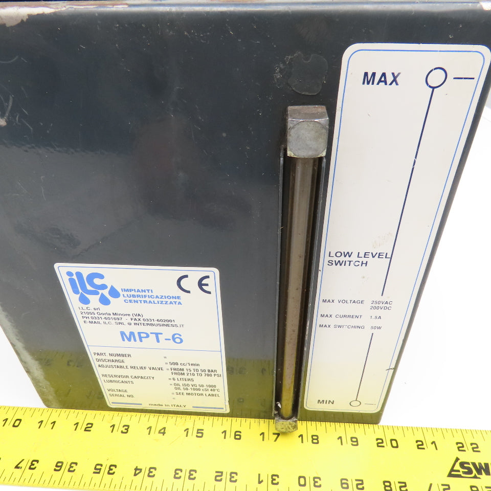 ILC MPT-6 6 Liter Lubrication System Reservoir Only 9-1/4" x 5-3/8" x 9-3/4"