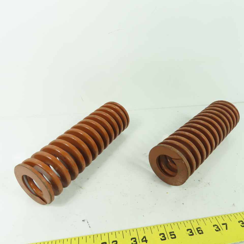 1-15/16" OD x 1" ID Flat Wire Compression Orange Die Spring 6" OAL Lot Of 2