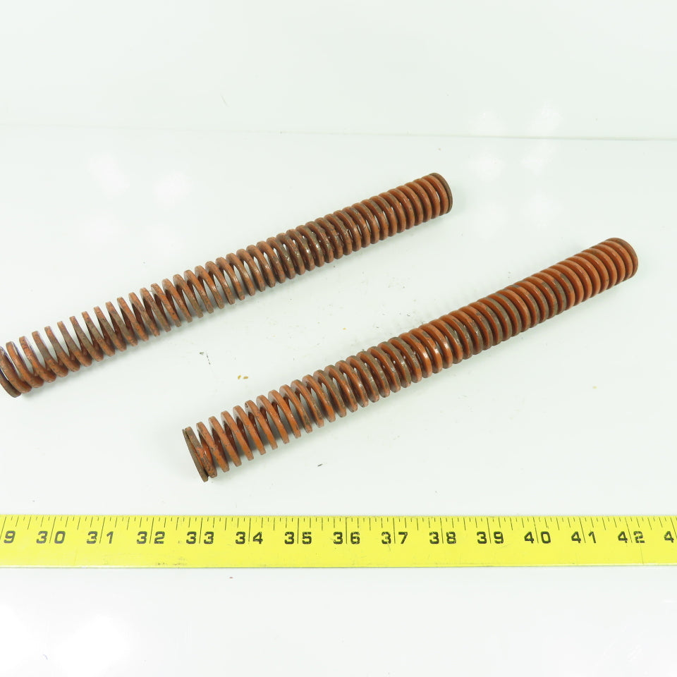 1-1/4" OD x 5/8" ID Flat Wire Compression Orange Die Spring 12" OAL Lot Of 2