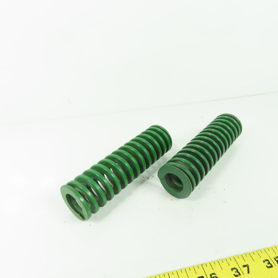 1-1/2" OD x 13/16" ID Flat Wire Compression Green Die Spring 5" OAL Lot/2