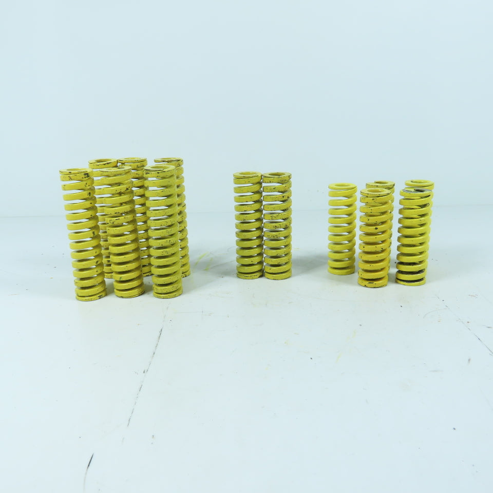 1" OD x 1/2" ID x 4", 3-1/2" & 3" OAL Flat Wire Yellow Die Spring Lot/13