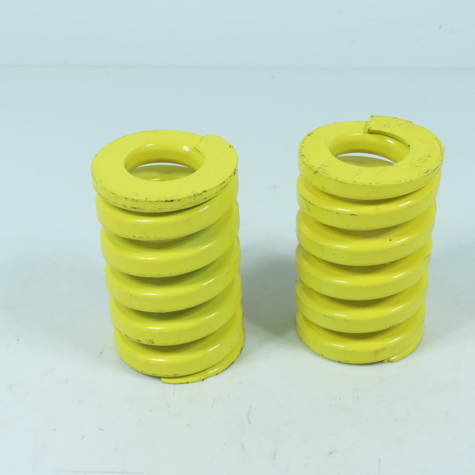 1-1/2" OD x 3/4" ID x 4" OAL Flat Wire Yellow Compression Die Spring Lot/2