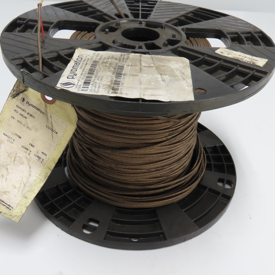 Pyromation K20-2-321 20AWG Thermocouple Wire Brown Solid 2-Wire 8LBS