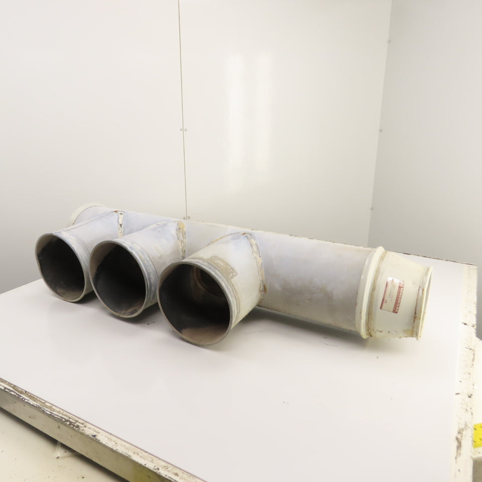 8" x 38" Long Steel 3-Way HVAC Duct Dust Collector Splitter Pipe