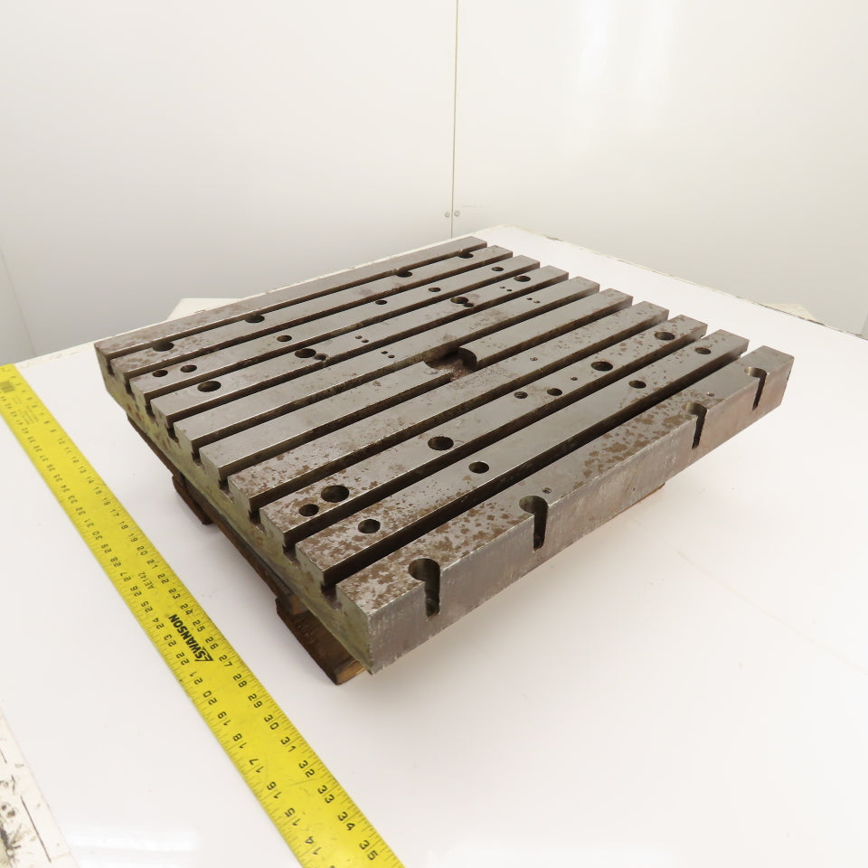 20" x 18" 2-3/16" Steel T-Slotted Workholding Jig Fixture Table (24mm Slots)