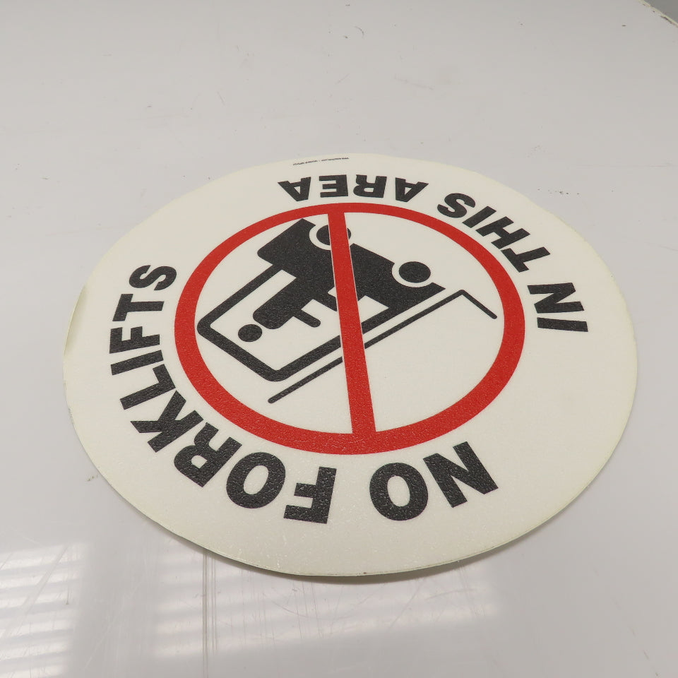 Accuform MFS737 17" Diameter "NO FORKLIFTS IN THIS AREA" Floor Safety Sign