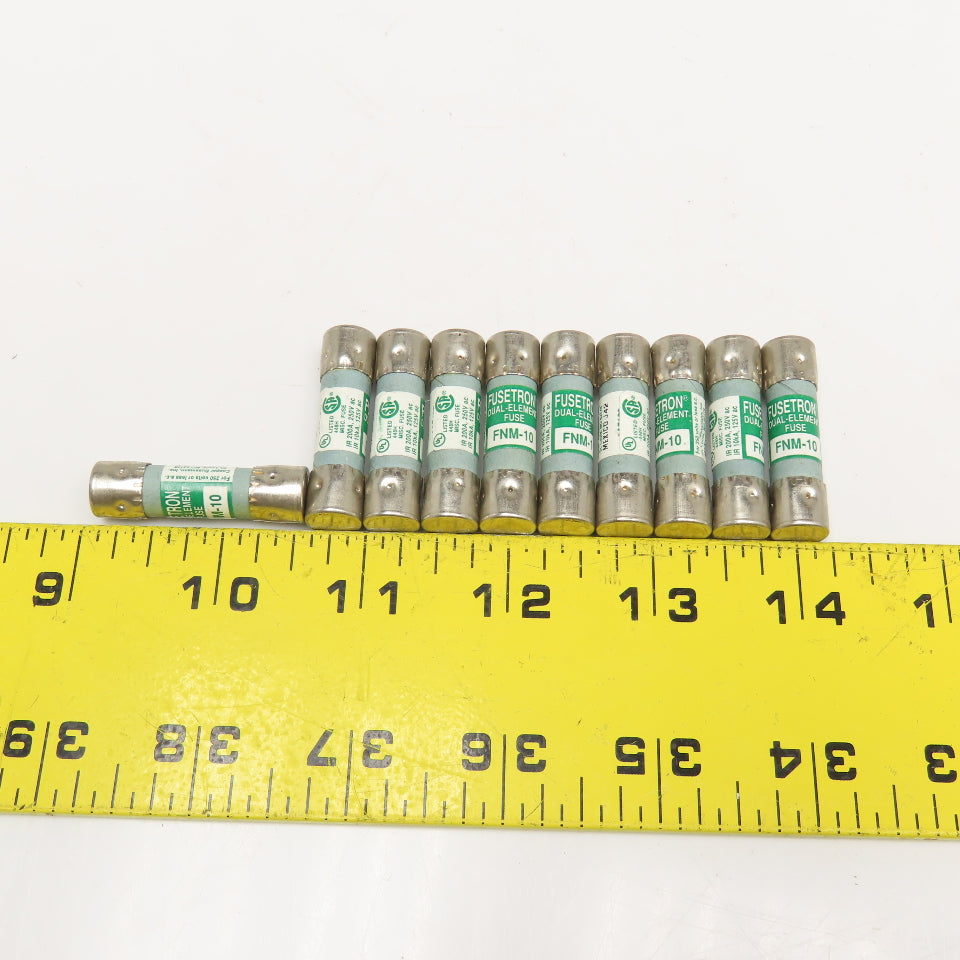 Fusetron FNM-10 Fusetron 10A Dual Element Fuse 250VAC Max Lot Of 10