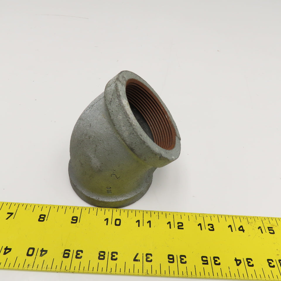 2" NPT Galvanized Pipe Fitting 45° Elbow