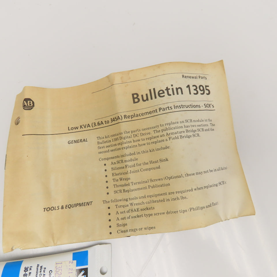 Allen Bradley Eupec 110463-TT SP-135109 SCR Renewal Parts Kit