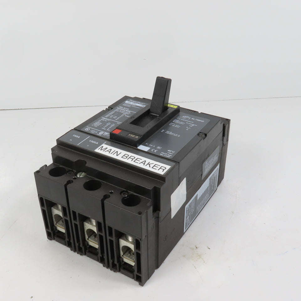 Square D HDL36150 PowerPact 3-Pole 150A Circuit Breaker 600VAC Max HD 150