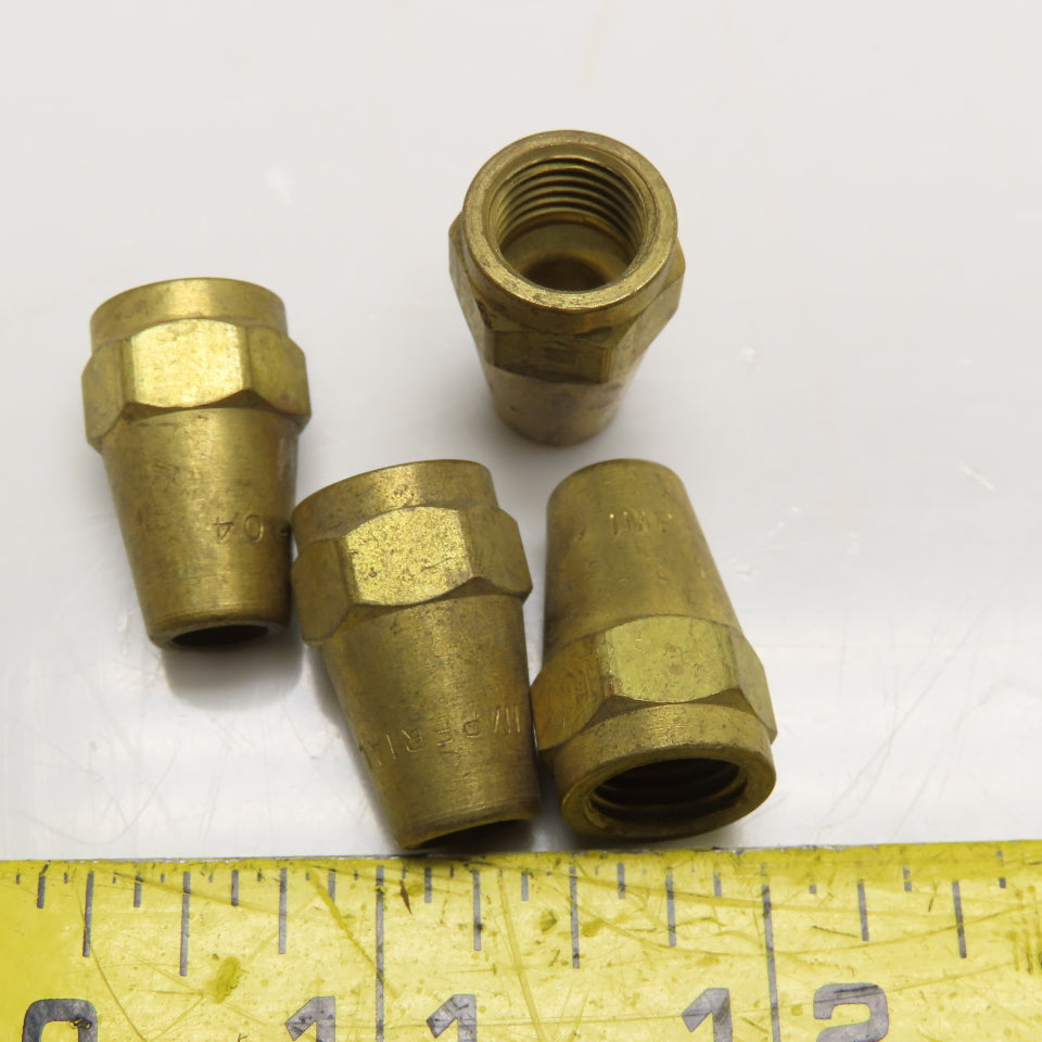 Parker 41FL4-4 1/4" Brass Flare Nut 45° Lot Of 4