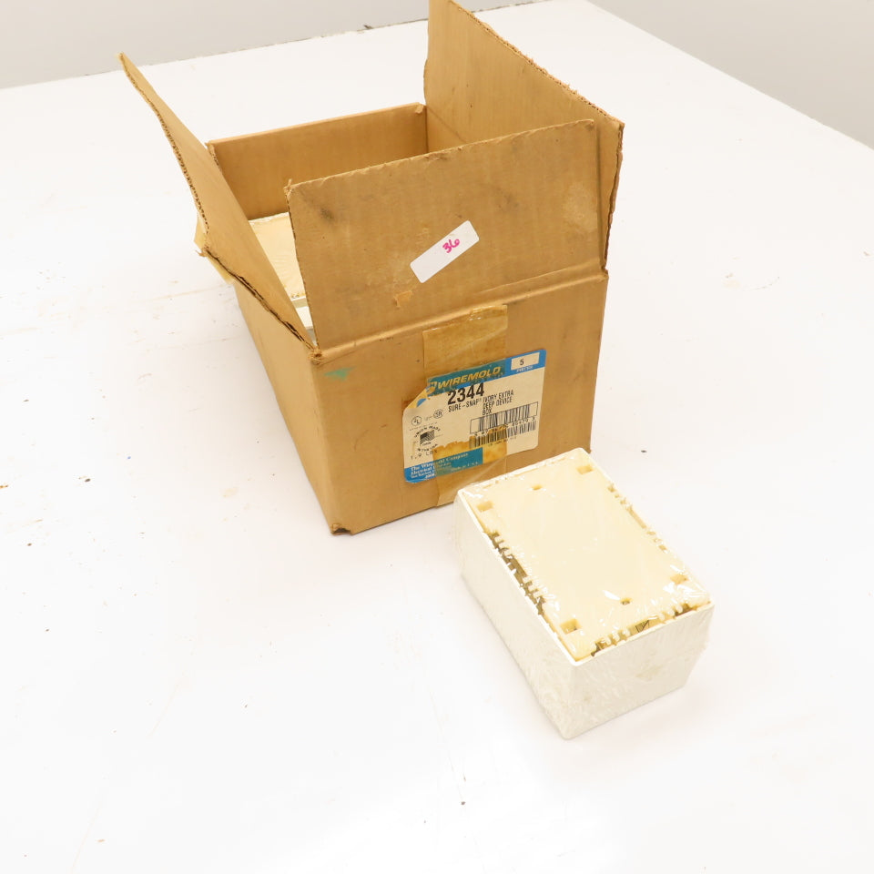 Wiremold 2344 Sure-Snap Ivory Extra Deep Device Box 1 Gang Lot Of 5