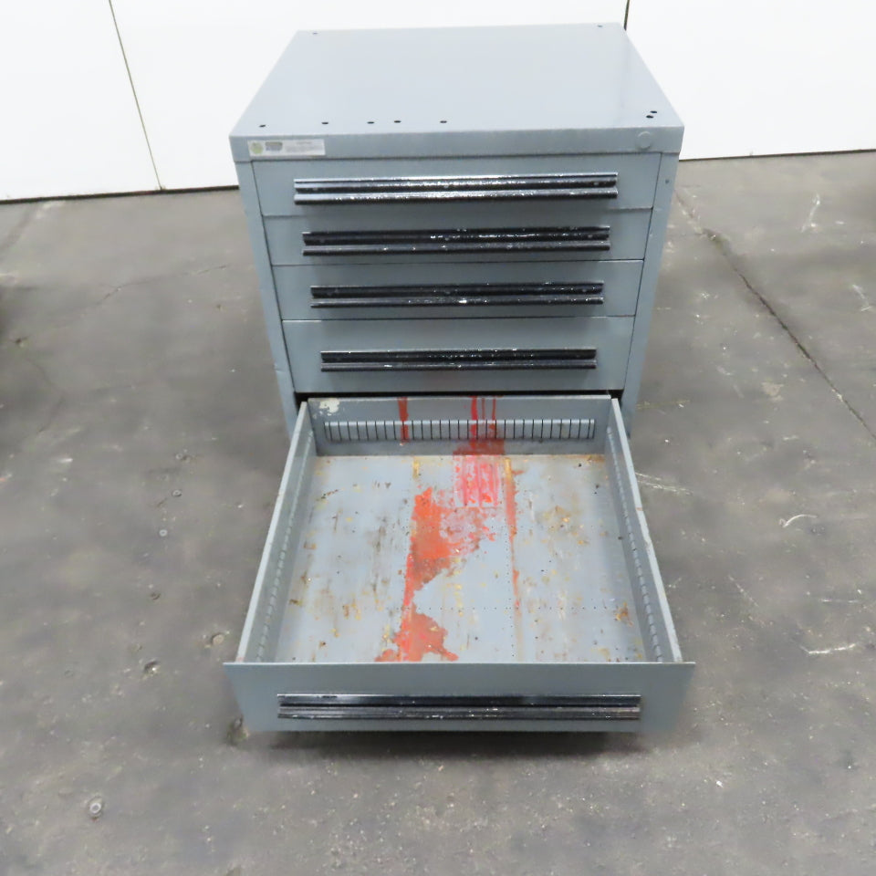 Stanley Vidmar 5 Drawer Small Parts Tools Storage Shop Cabinet 30" x 28" x 33"