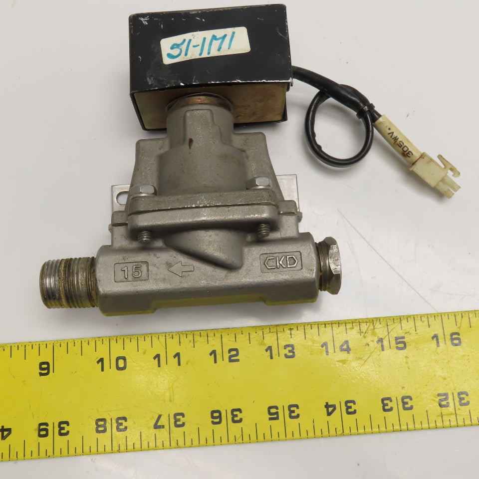 CKD AP11-15A Rc1/2" Solenoid Valve 0.05-0.6MPa WOG 24VDC Coil