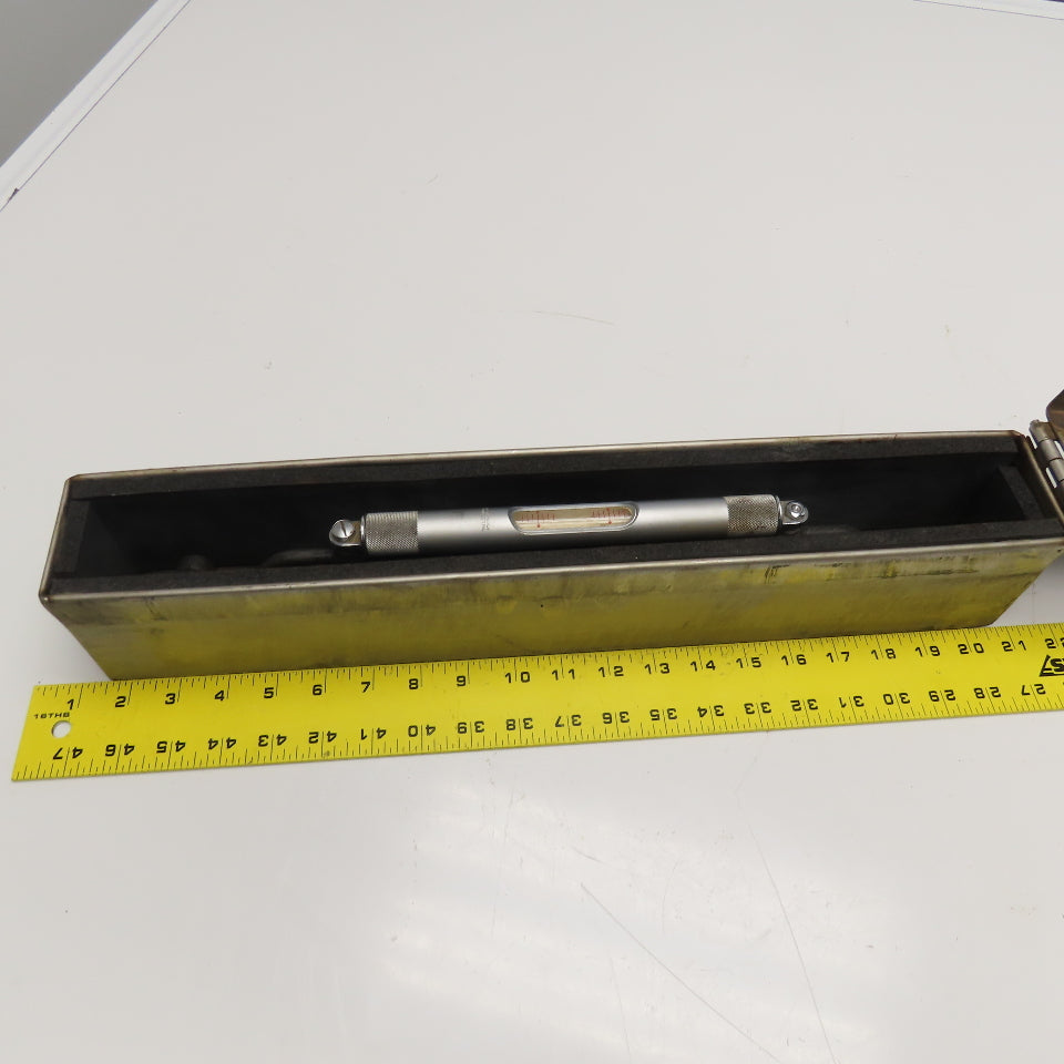 Starrett 98-18 18" Machinist Bench Plumb Level 4 Vial V-Groove & Steel Case