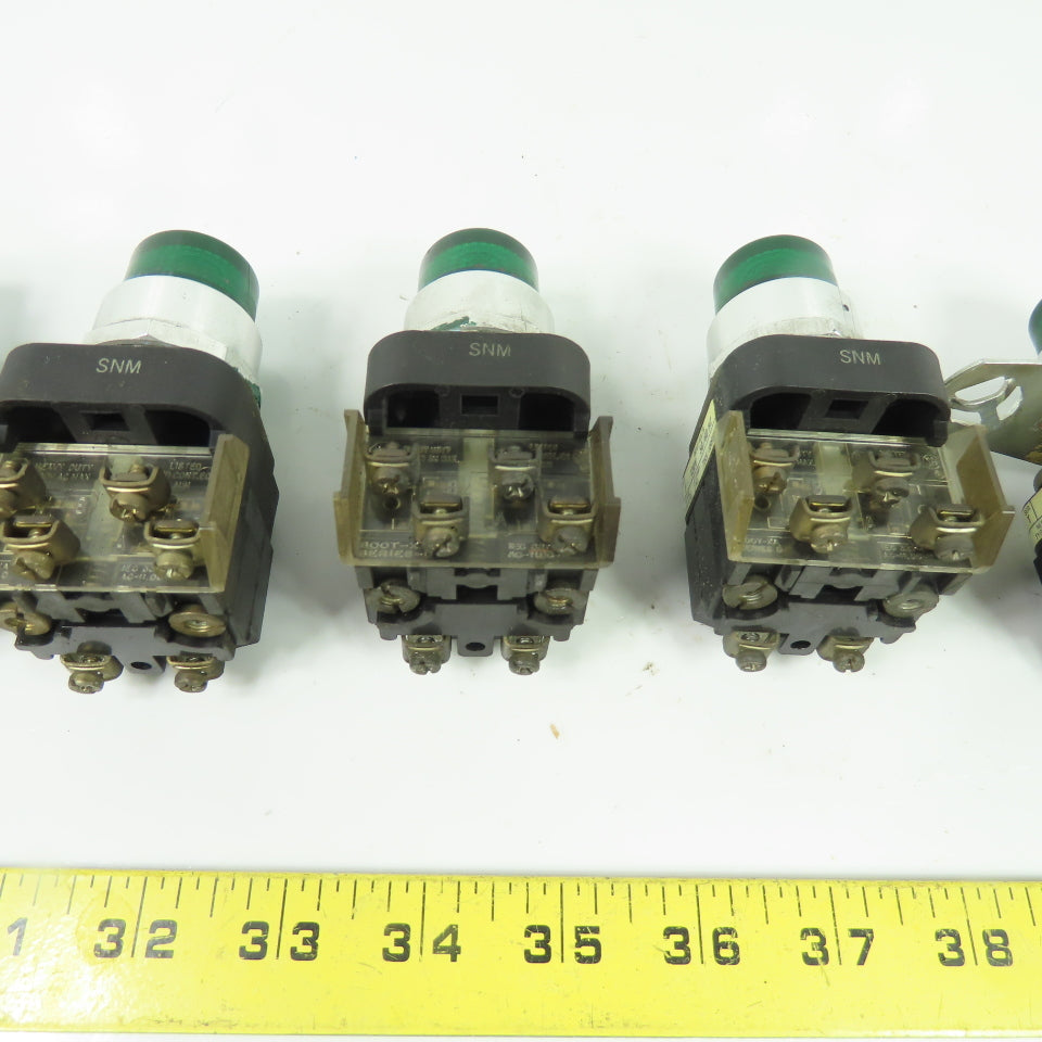Allen Bradley 800T-PB16 Ser T 120V Illuminated Green Push Button Switch Lot Of 5