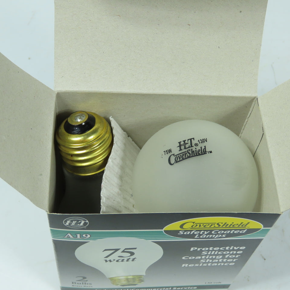 Halco 6142 A19RS75/CS 75W 130V A19 Safety Coated Bulbs Shatter Resistant 2/Pack