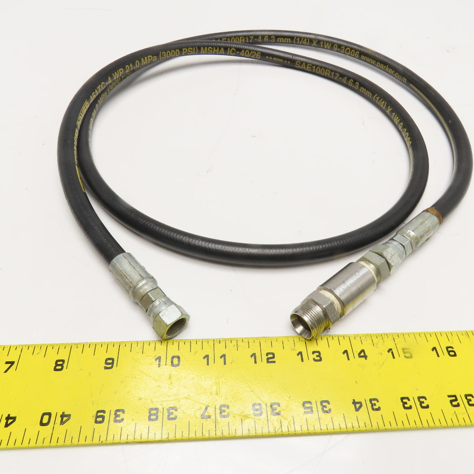 Parker 1/4" (-6) JIC Female Swivel Fitted Hydraulic Hose Assembly 3000PSI 73"