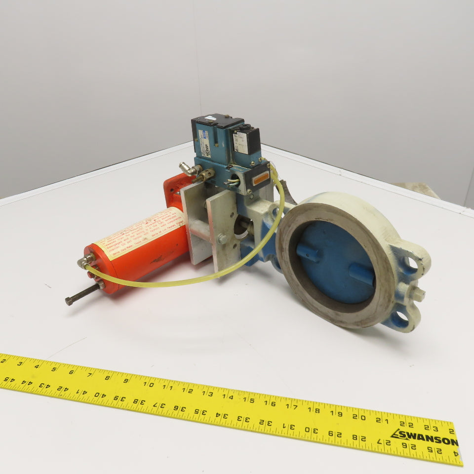 Bettis CBA315 5" Wafer Butterfly Valve W/ Solenoid Actuated Operator 120V Coil