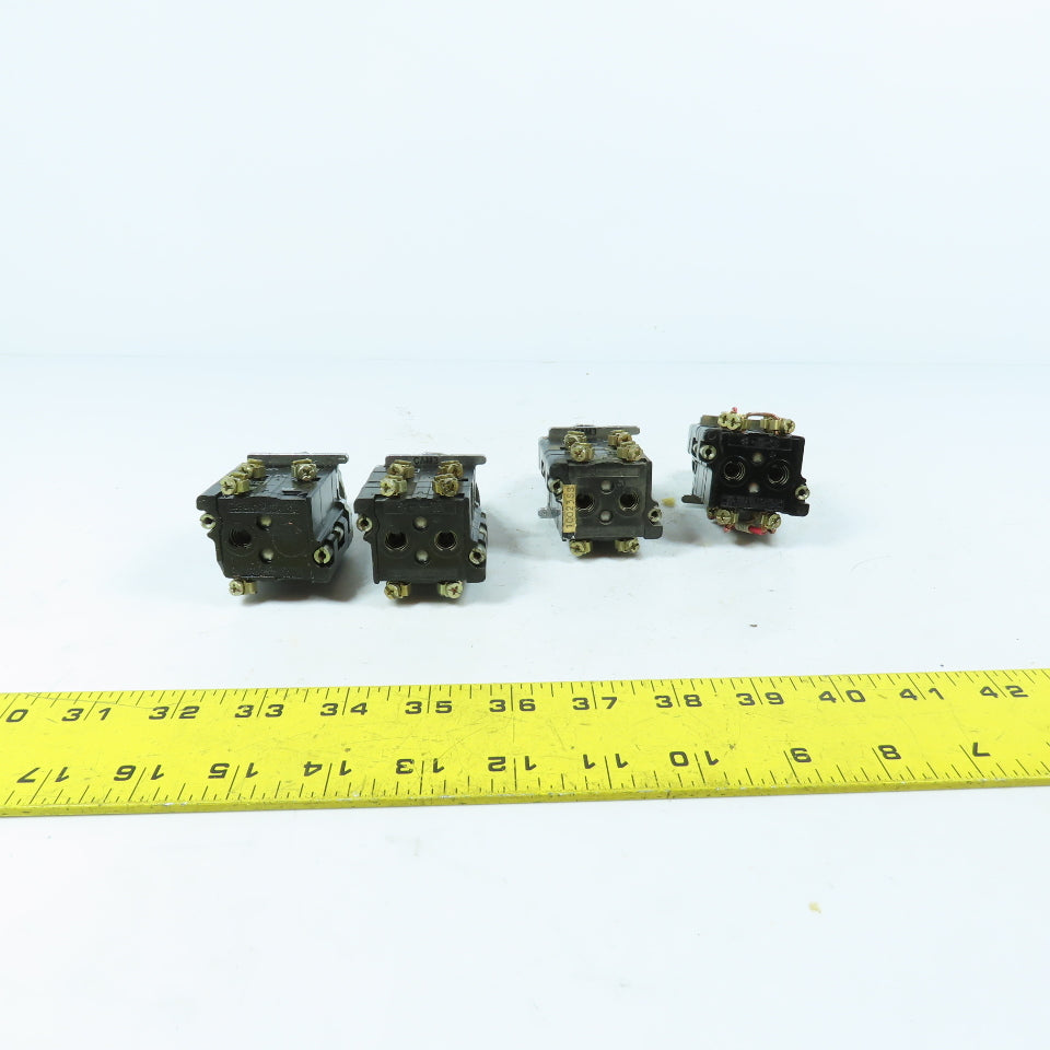 Cutler-Hammer 10250T 3-Position Selector Switches Heavy Duty Black Knob Lot of 4