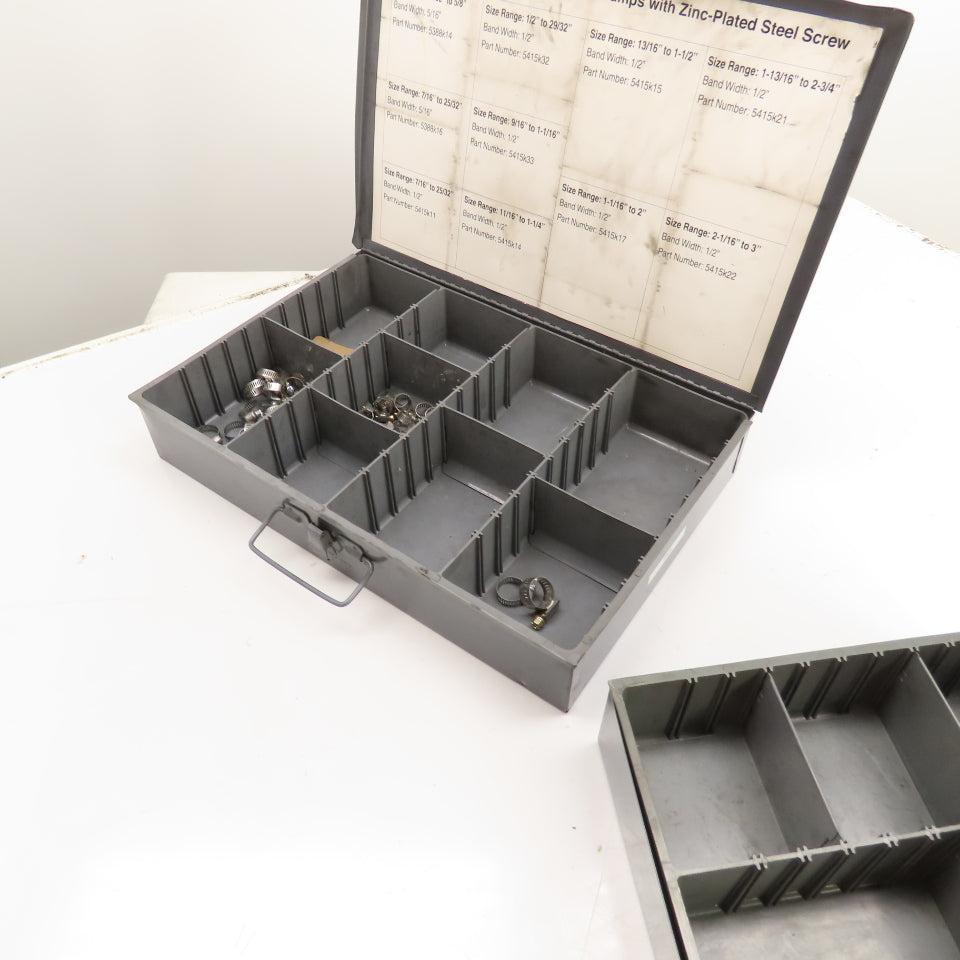 Durham Mfg 18" x 12" x 3" H Metal Compartment Organizer Boxes Lot of 2
