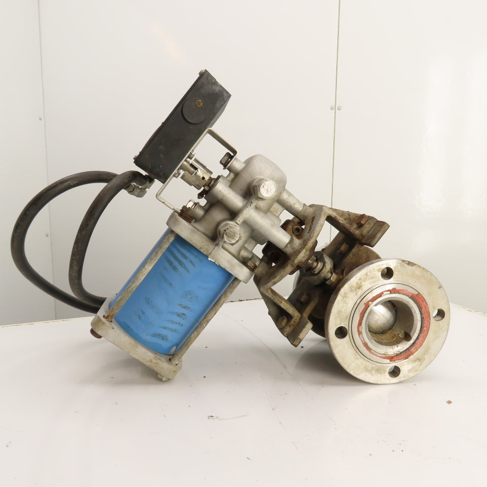 Jamesbury PMV P-1500 3" SS Ball Valve 150# Flanged Pneumatic Actuator Positioner