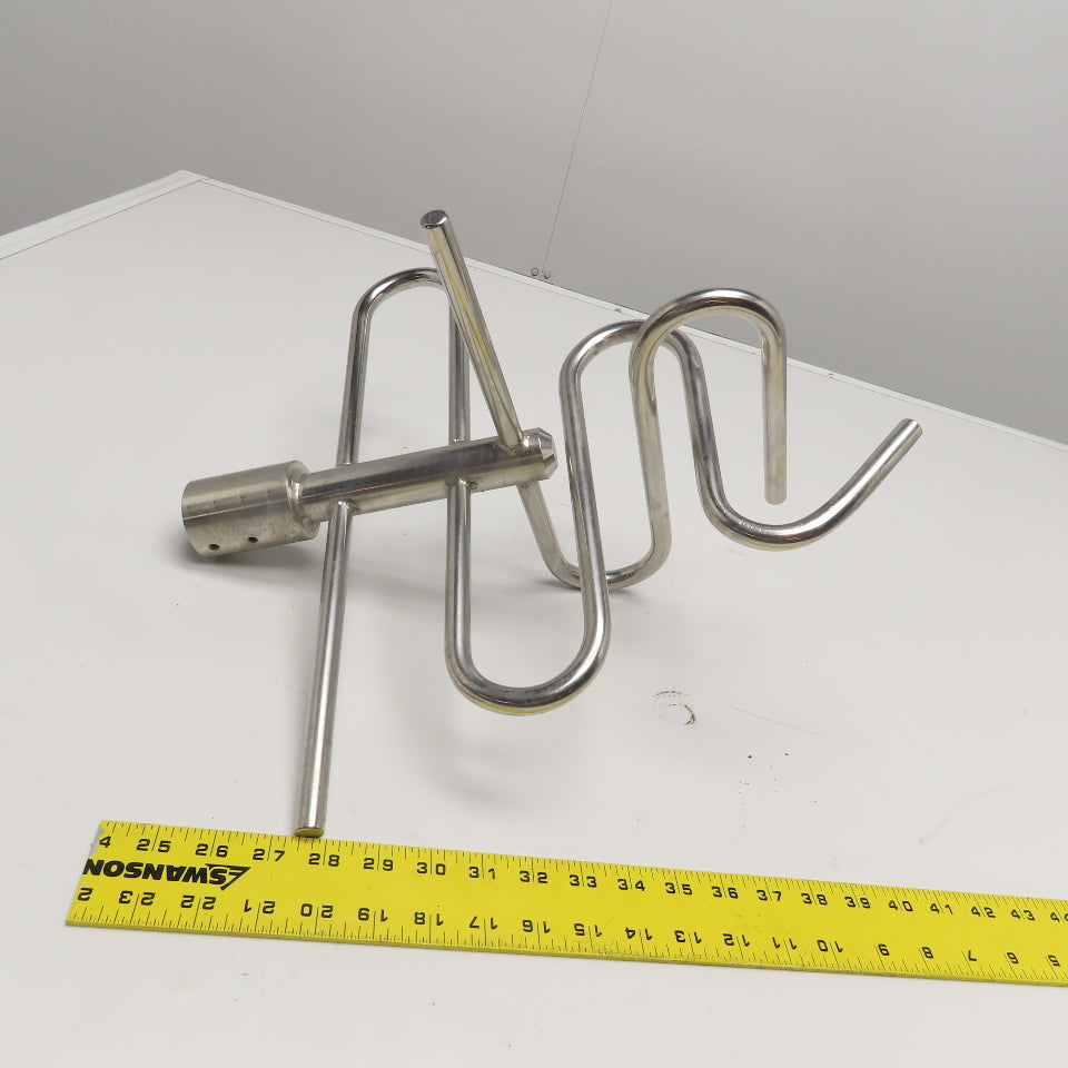 Stainless Steel Bar Mixing Blending Whisking Paddle 17" x 17" Tall 3/4" Bore