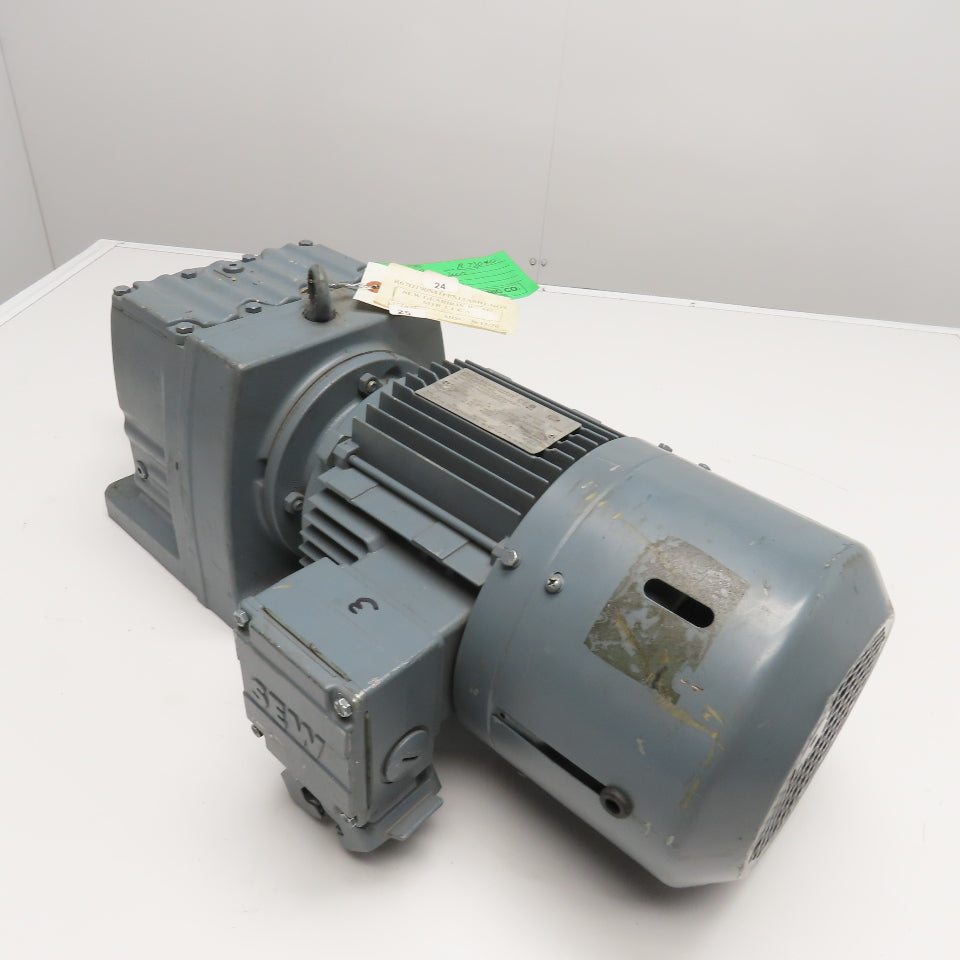 Sew R67 DT90S4/TF/ES1S/ASB1 Gear Motor 128.97:1 Ratio 13RPM 1.1kW 277/480V 3Ph
