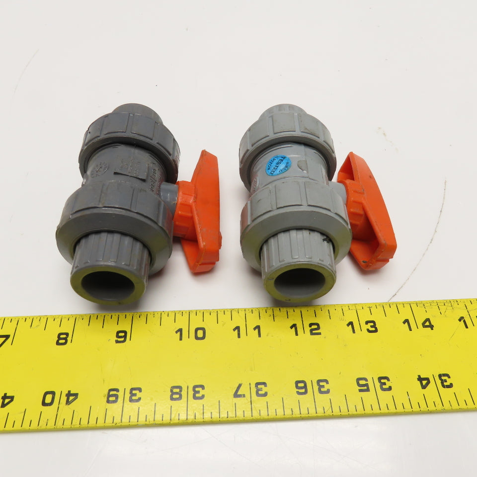 NIBCO Chemtrol 1/2" Slip Socket Sch 80 PVC Flow Control Valve 150PSI Lot Of 2