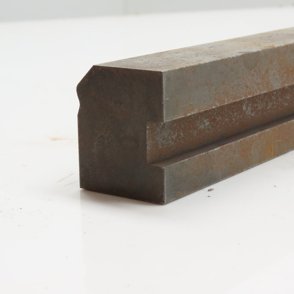 38" L Press Brake Tipped Angle Radius Forming Die Block 1.75" x 1.5" H 1/2" Tang