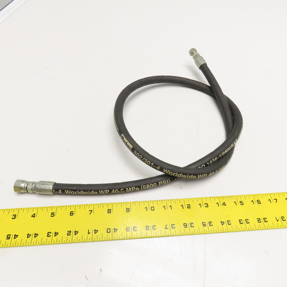Parker 1/4" Hydraulic Hose 3/8"(-6) x 1/4"(-4) JIC Swivel Female Ends 50" Long