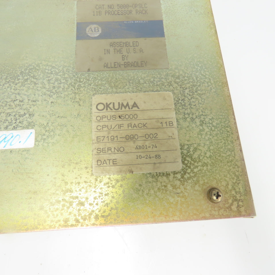 Allen-Bradley E7191-090-002 5000-OPSLC 11B Processor Rack Okuma Opus 5000 CPU/IF