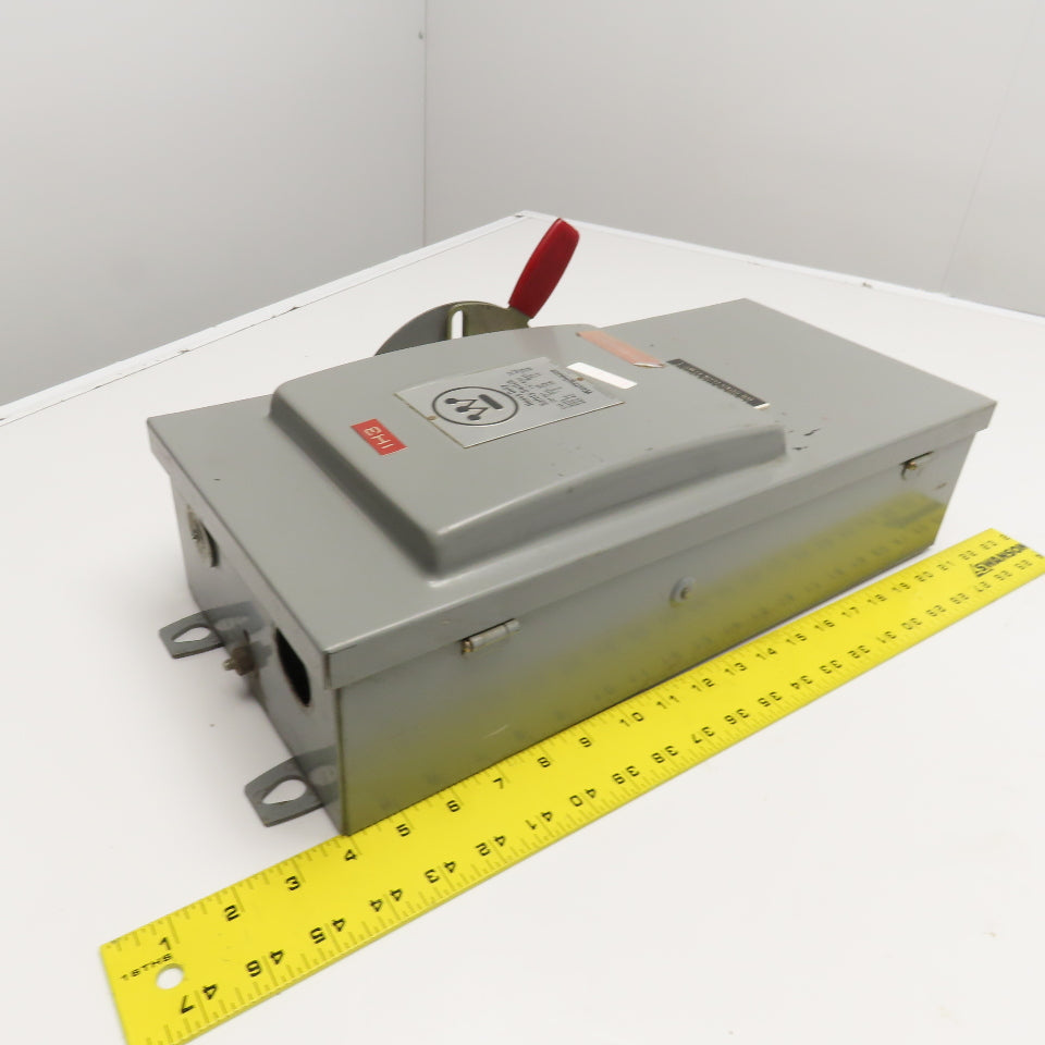 Westinghouse JHF361 600VAC 20Hp 3Ph 3 Pole Fused Safety Disconnect Switch