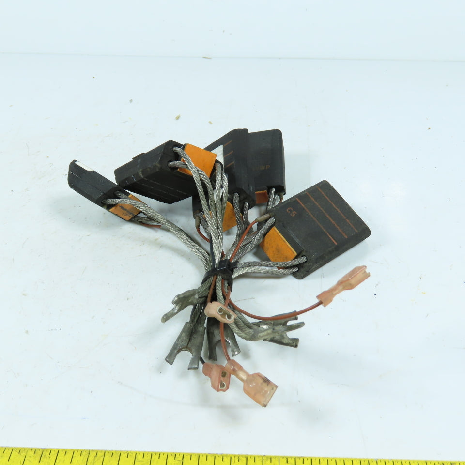 RE182WP Carbon Brushes Braided Leads Spade Terminals 1.625" x 5/8" (Lot of 5)